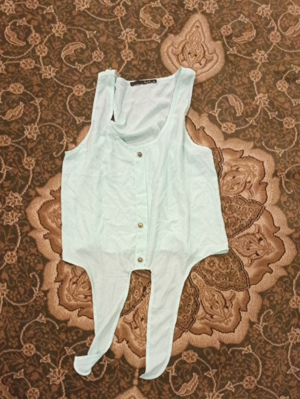 Light Mint Button-Front Tank Top